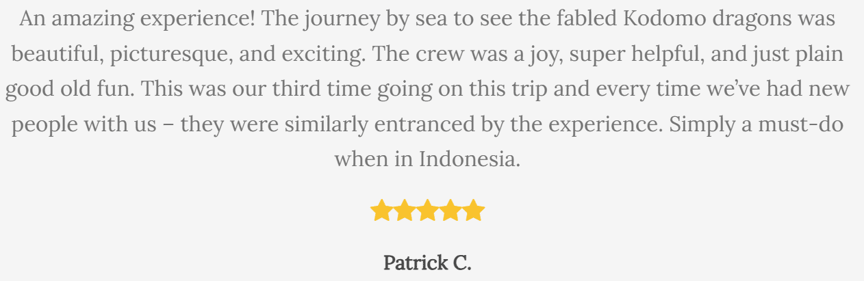 Tripadvisor statement from Patrick